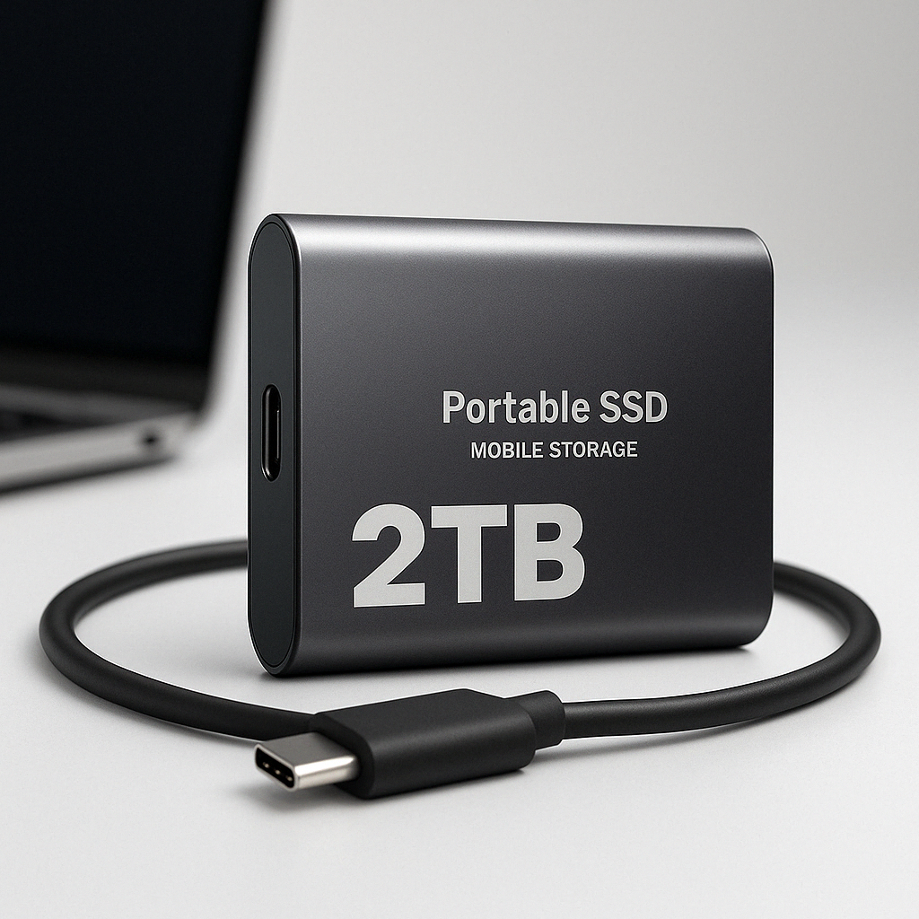 2TB Portable SSD External Hard Drive with USB-C for Mobile Storage 0