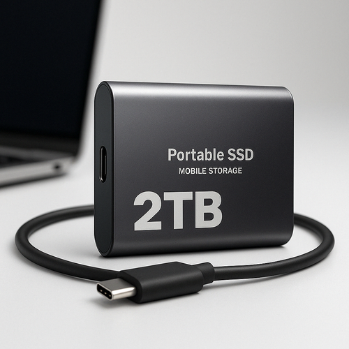 2TB Portable SSD External Hard Drive with USB-C for Mobile Storage 0