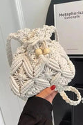 Artisanal Crochet Bucket Bag - Lightweight Minimalist Design with Drawstring Closure 0
