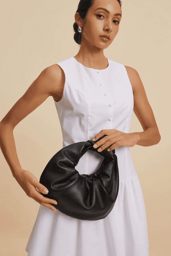 Astra - Chic Handbag with Stylish Knotted Ruched Design in Durable Polyurethane 2