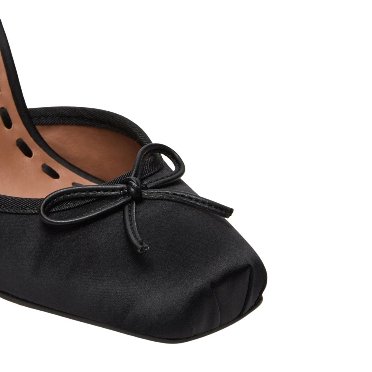 Aubrielle Satin Ballet Pumps with Stiletto Heel and Hand-Tied Bow 8