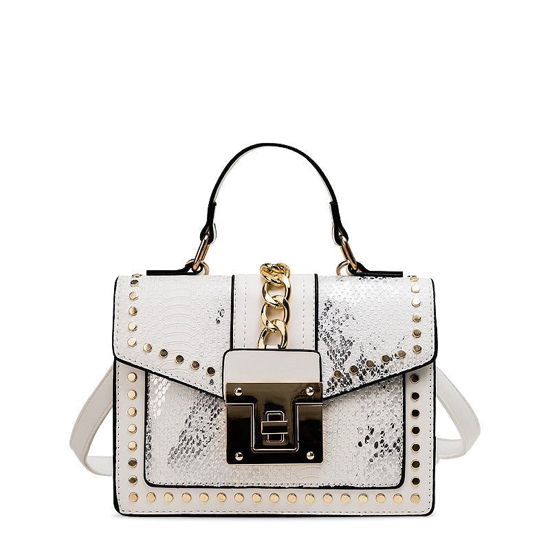 Audrey - Elegant Vegan Leather Handbag with Gold Accents for Women 1