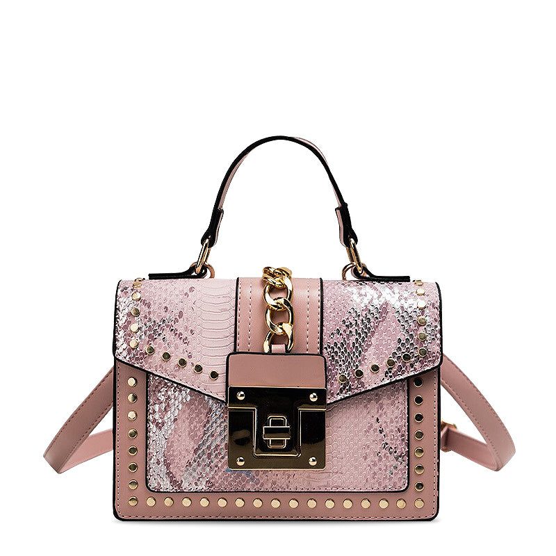 Audrey - Elegant Vegan Leather Handbag with Gold Accents for Women 10