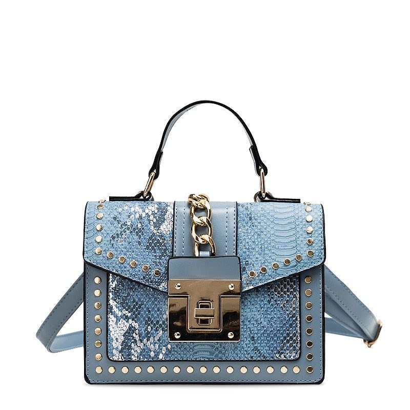 Audrey - Elegant Vegan Leather Handbag with Gold Accents for Women 8