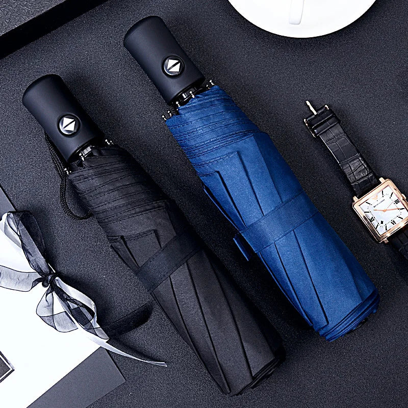 Automatic Folding Umbrella with Fibreglass Ribs and UV Protection 0