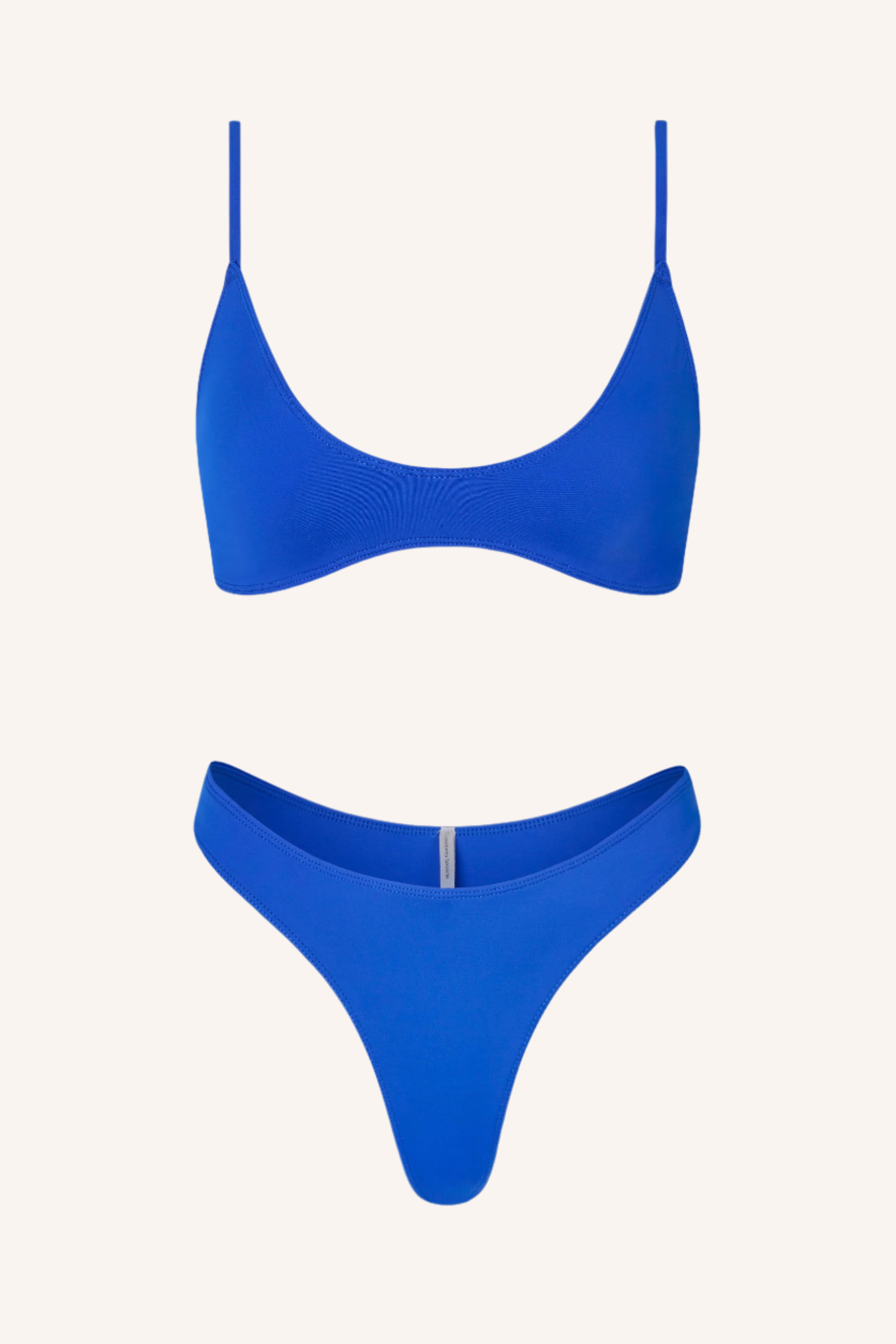 Bold Blue Thong Swimwear - Brazilian Cut, Minimal Coverage, Comfortable Fit 0