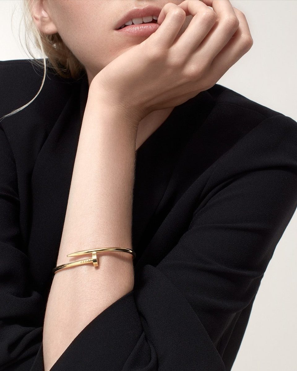Bold Gold Screw Bracelet - Edgy Stainless Steel Accessory 2