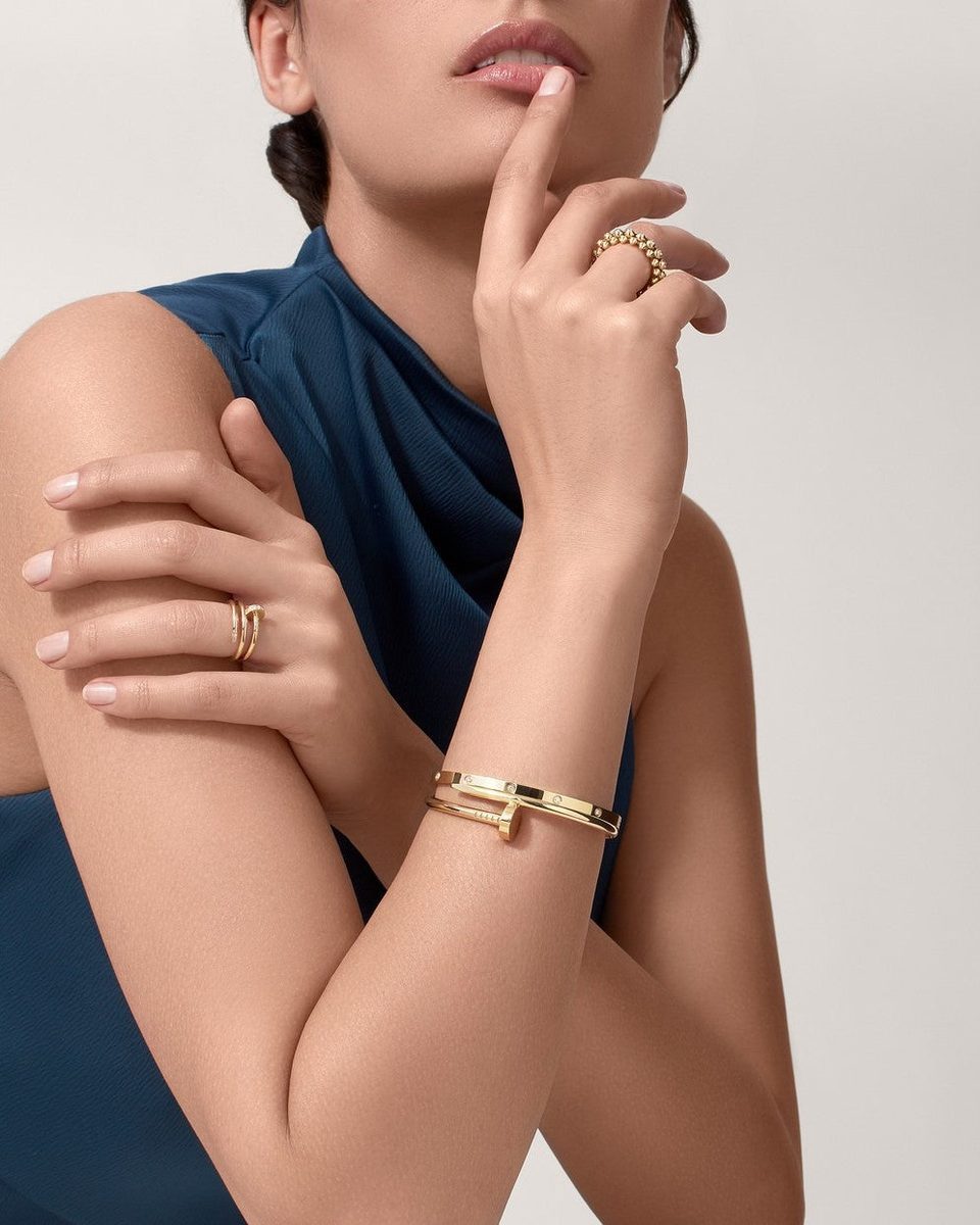 Bold Gold Screw Bracelet - Edgy Stainless Steel Accessory 4
