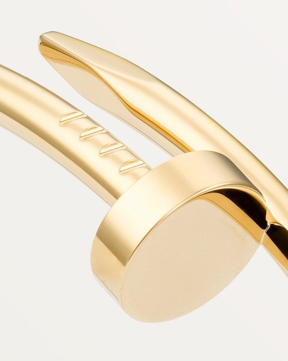 Bold Gold Screw Bracelet - Edgy Stainless Steel Accessory 5