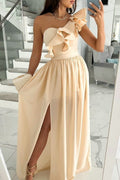 Chic One-Shoulder White Maxi Dress for Women - Elegant Summer Style 0