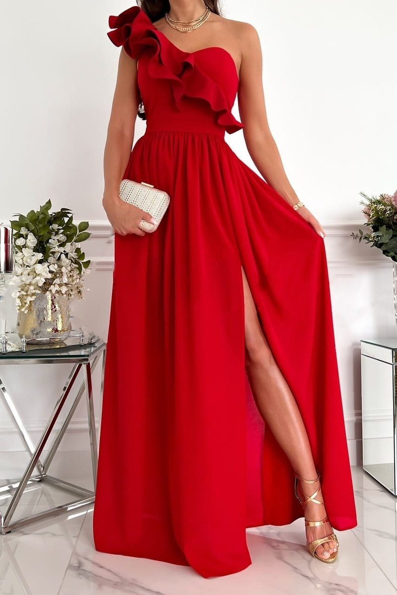 Chic One-Shoulder White Maxi Dress for Women - Elegant Summer Style 2