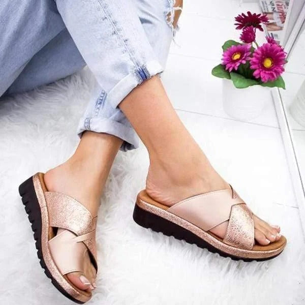 ComfortStep - Wide Toe Open Toe Summer Sandals for Women, Slip-On Design 2