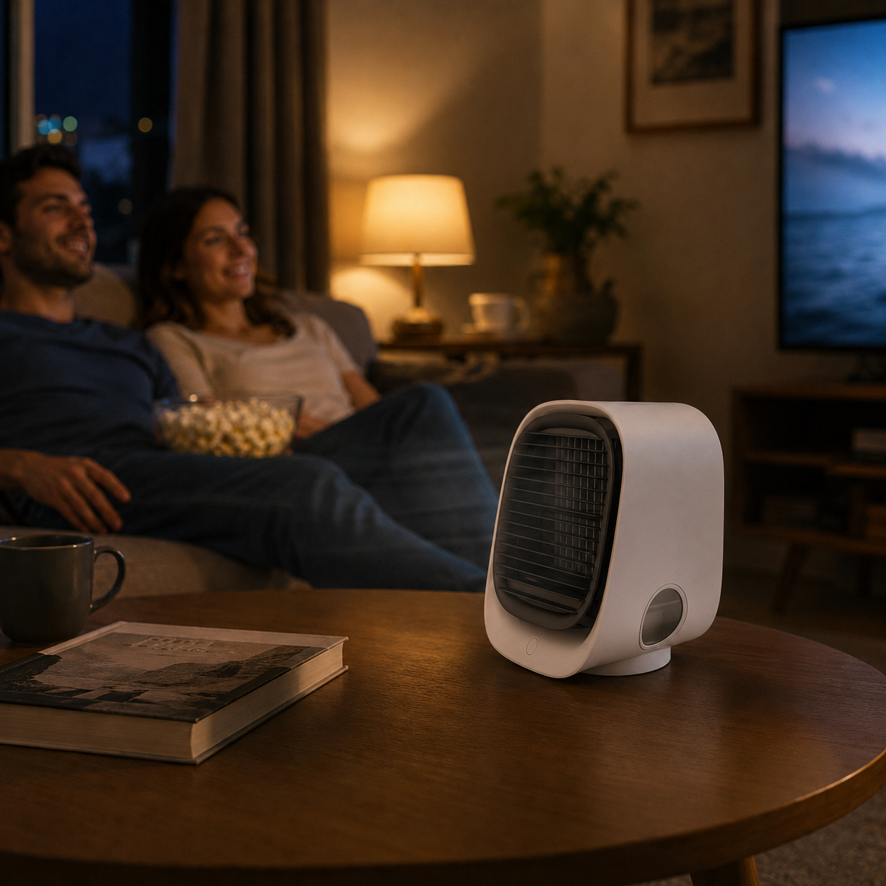 Compact Air Cooler and Humidifier with USB Power and LED Light 5