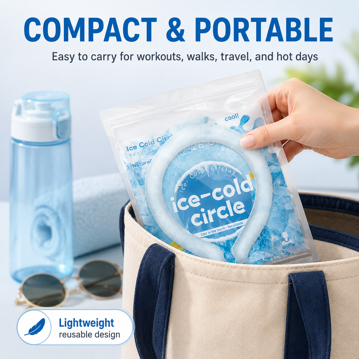 Cooling Neck Wrap with Reusable Gel Pack for Hot Weather Relief