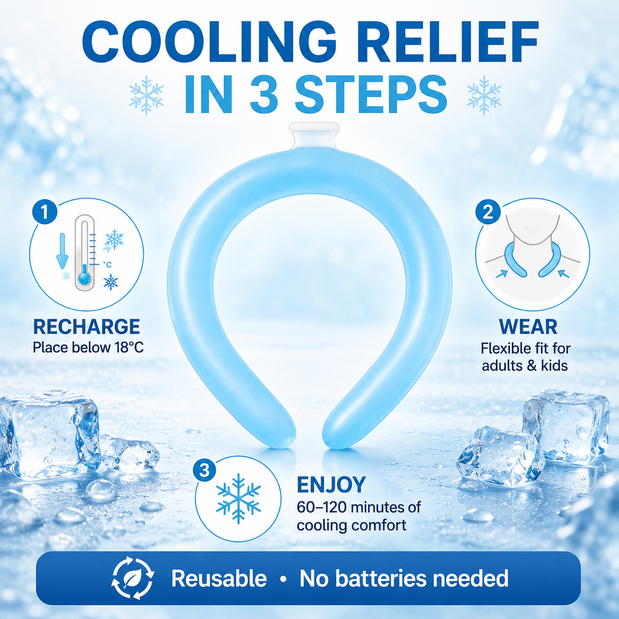 Cooling Neckband in TPU with Phase Change Material for Outdoor Activities