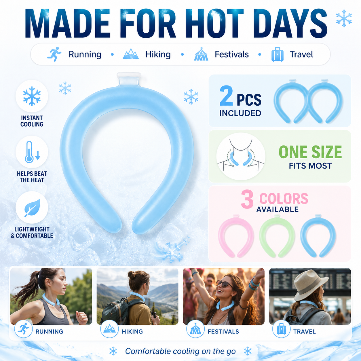 Cooling Neckband in TPU with Phase Change Material for Outdoor Activities