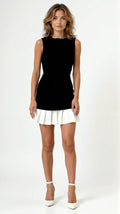 Elegant Black A-Line Mini Dress for Women with Pleated Hemline - Perfect Summer Cocktail Dress 0