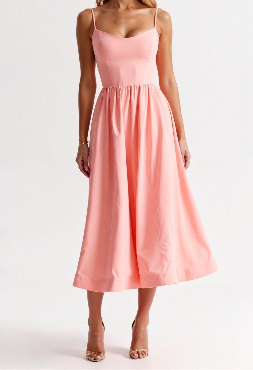 Elegant Corset Midi Dress for Women - Flattering Summer & Cocktail Style 2