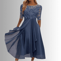 Elegant Lace Dress for Women - White Long Party Dress with Comfortable Fit 0