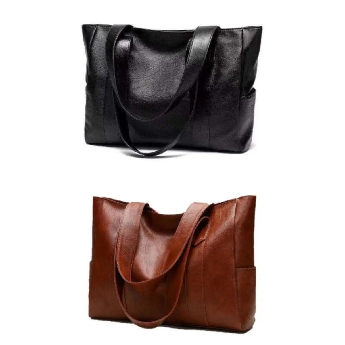 Elegant Leather Shoulder Bag for Women - Retro Design with Smooth Finish 6