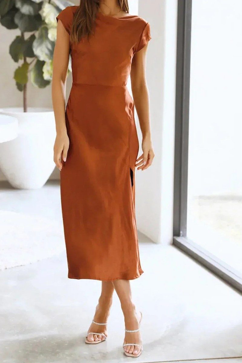 Elegant Midi Slip Dress for Women - Minimalist Summer Cocktail Dress 1