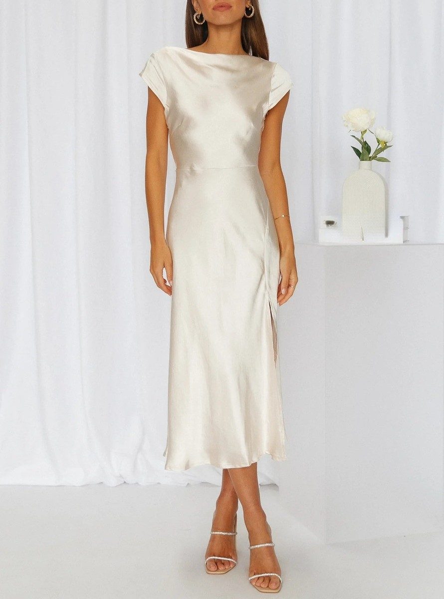 Elegant Midi Slip Dress for Women - Minimalist Summer Cocktail Dress 2