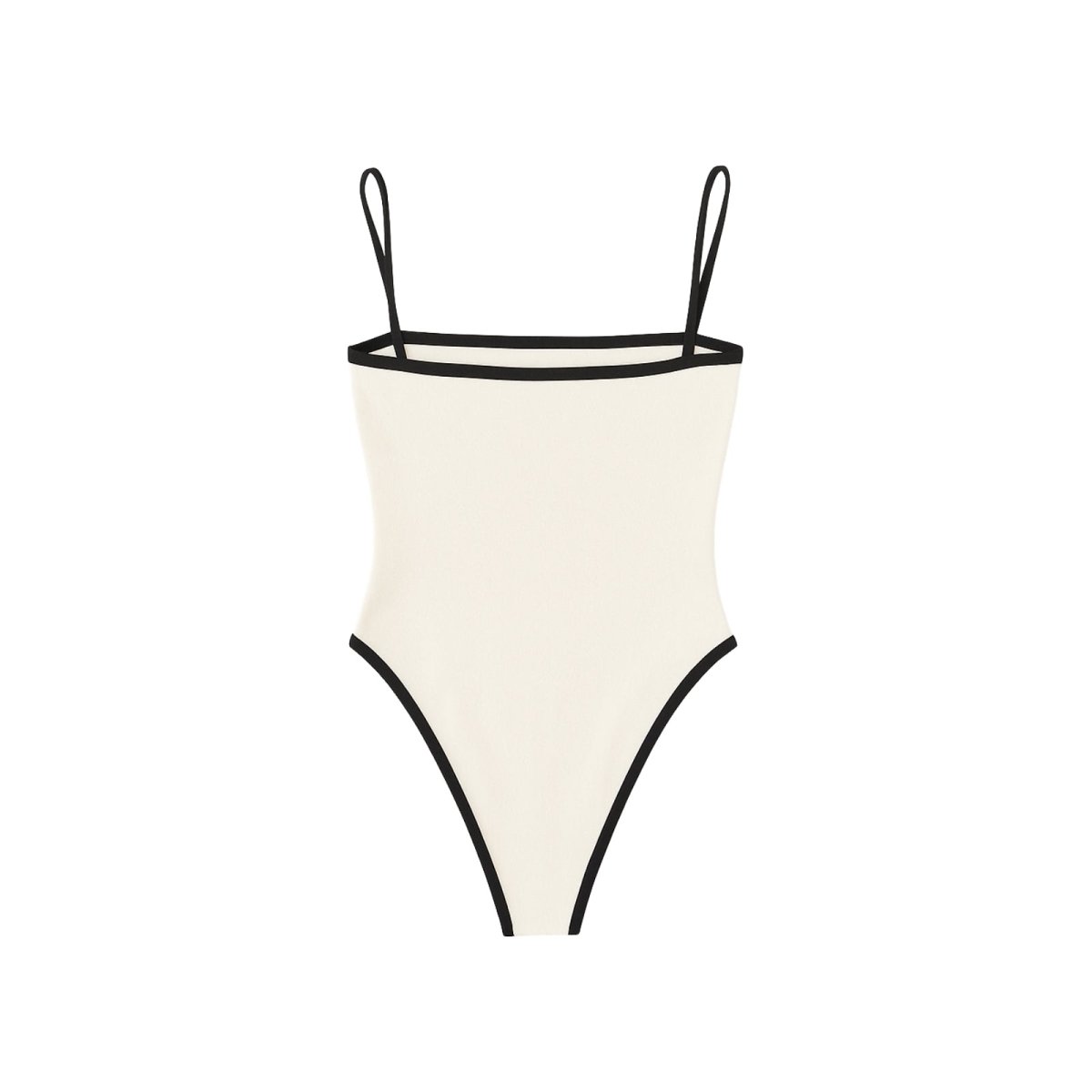 Elegant One-Piece Swimsuit for Women - White with Black Trim, UPF 50+ Sun Protection 4