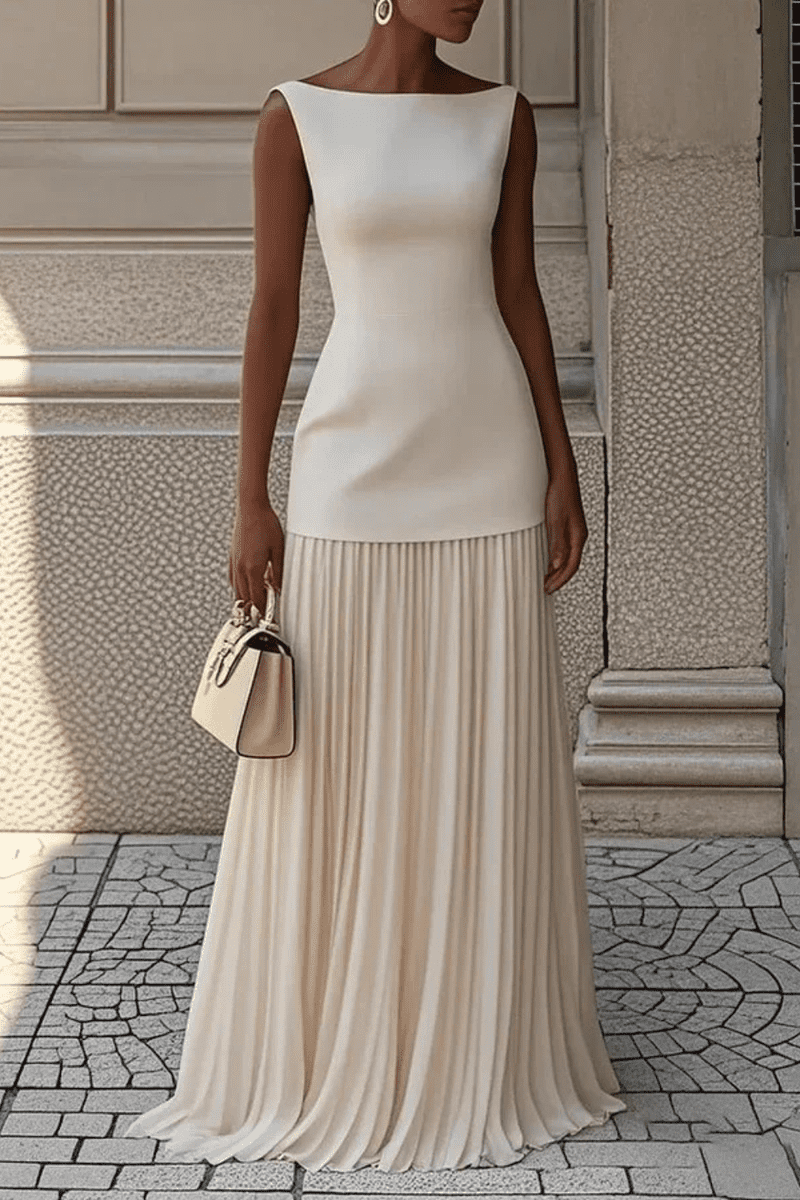 Elegant Pleated Sleeveless Maxi Dress for Women - Formal Summer Dresses 5