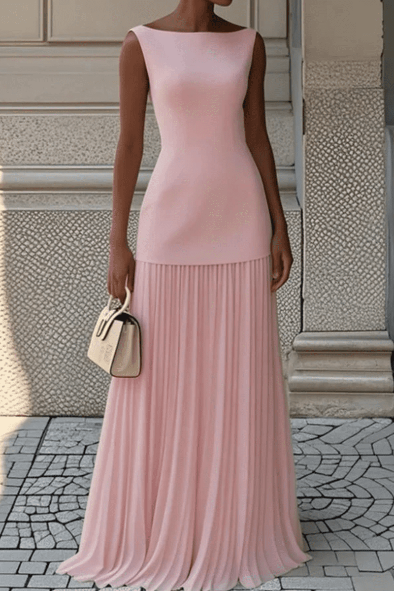 Elegant Pleated Sleeveless Maxi Dress for Women - Formal Summer Dresses 7