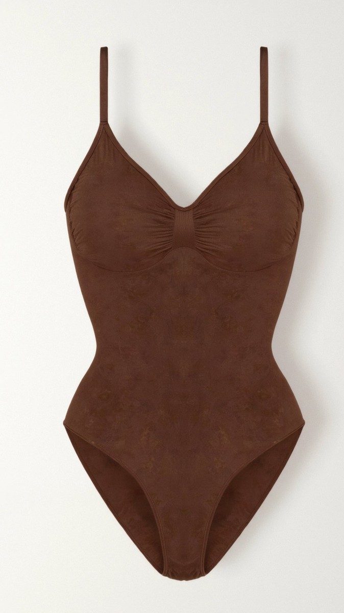Elegant Seamless Shapewear Bodysuit with V-Notch Neckline & Targeted Support 8