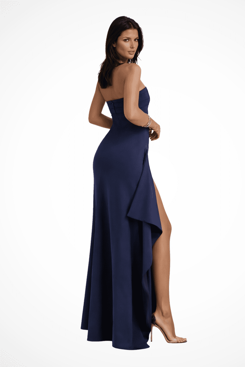 Elegant Strapless Maxi Dress for Women with High Side Slit - Perfect for Summer and Cocktail Events 3