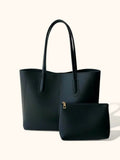 Elegant Structured Vegan Leather Tote Bag for Modern Professionals 0