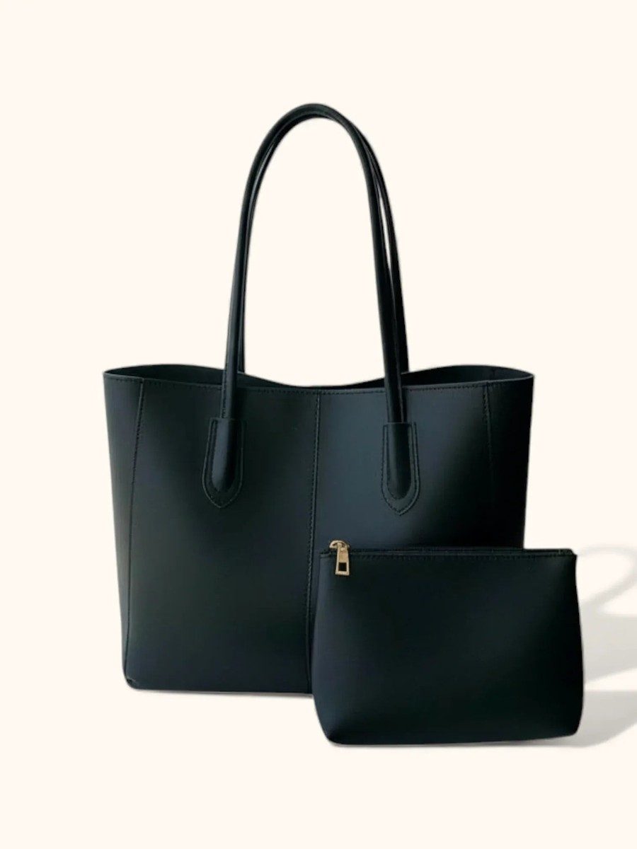Elegant Structured Vegan Leather Tote Bag for Modern Professionals 0