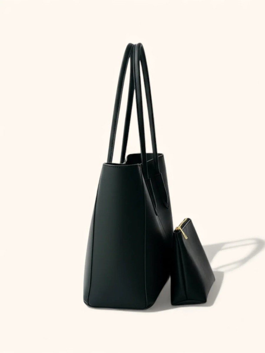 Elegant Structured Vegan Leather Tote Bag for Modern Professionals 2