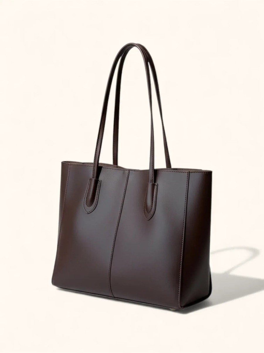 Elegant Structured Vegan Leather Tote Bag for Modern Professionals 5