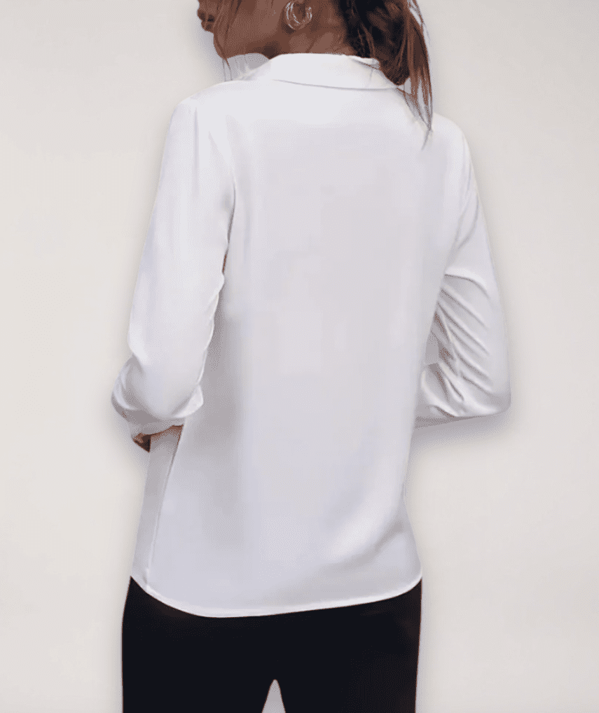 Elegant White Women's Blouse - Tailored Button-Up Shirt for Versatile Wear 2