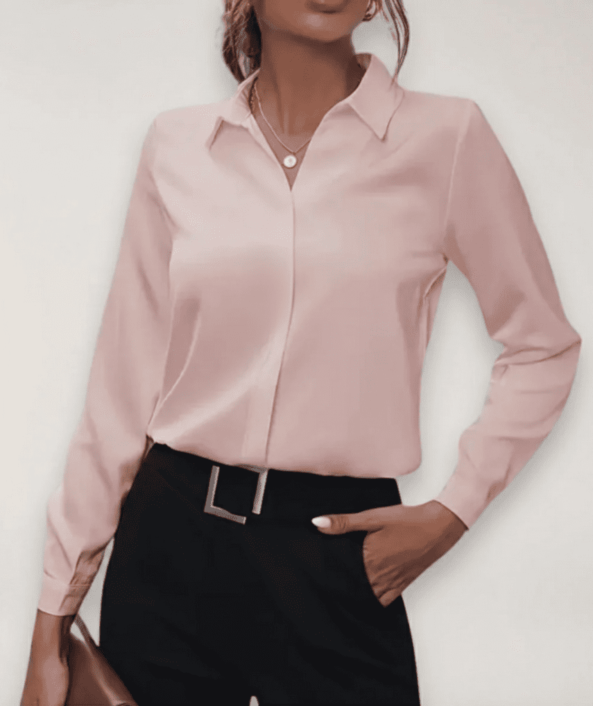 Elegant White Women's Blouse - Tailored Button-Up Shirt for Versatile Wear 5