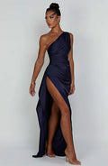 Elegant Women's Asymmetric Maxi Dress with High Split for Cocktail & Formal Events 0