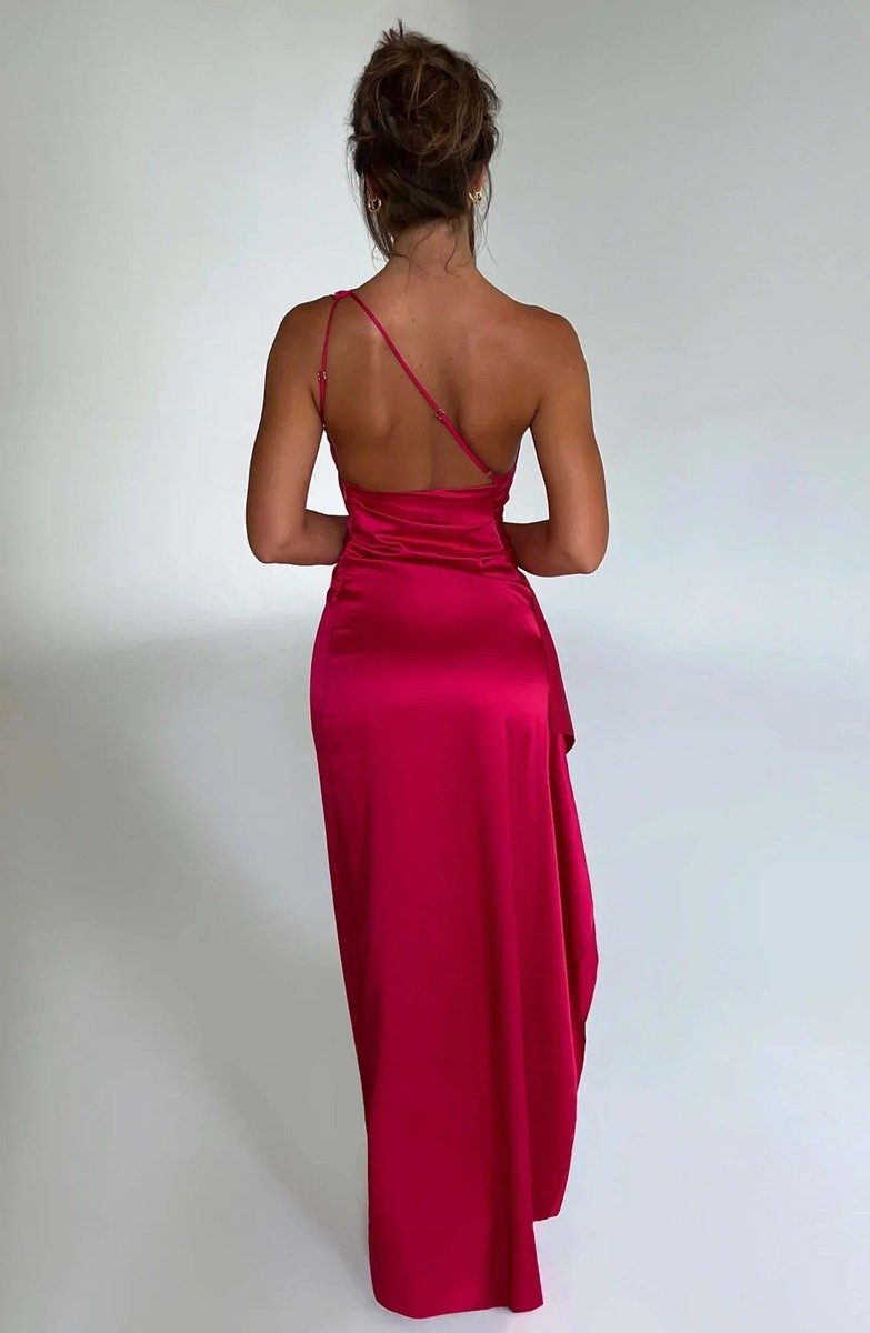 Elegant Women's Asymmetric Maxi Dress with High Split for Cocktail & Formal Events 2
