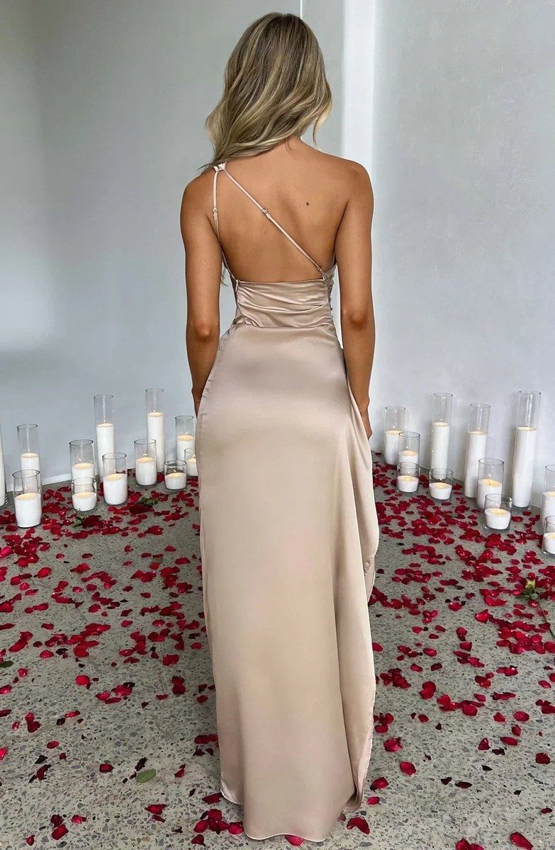 Elegant Women's Asymmetric Maxi Dress with High Split for Cocktail & Formal Events 4