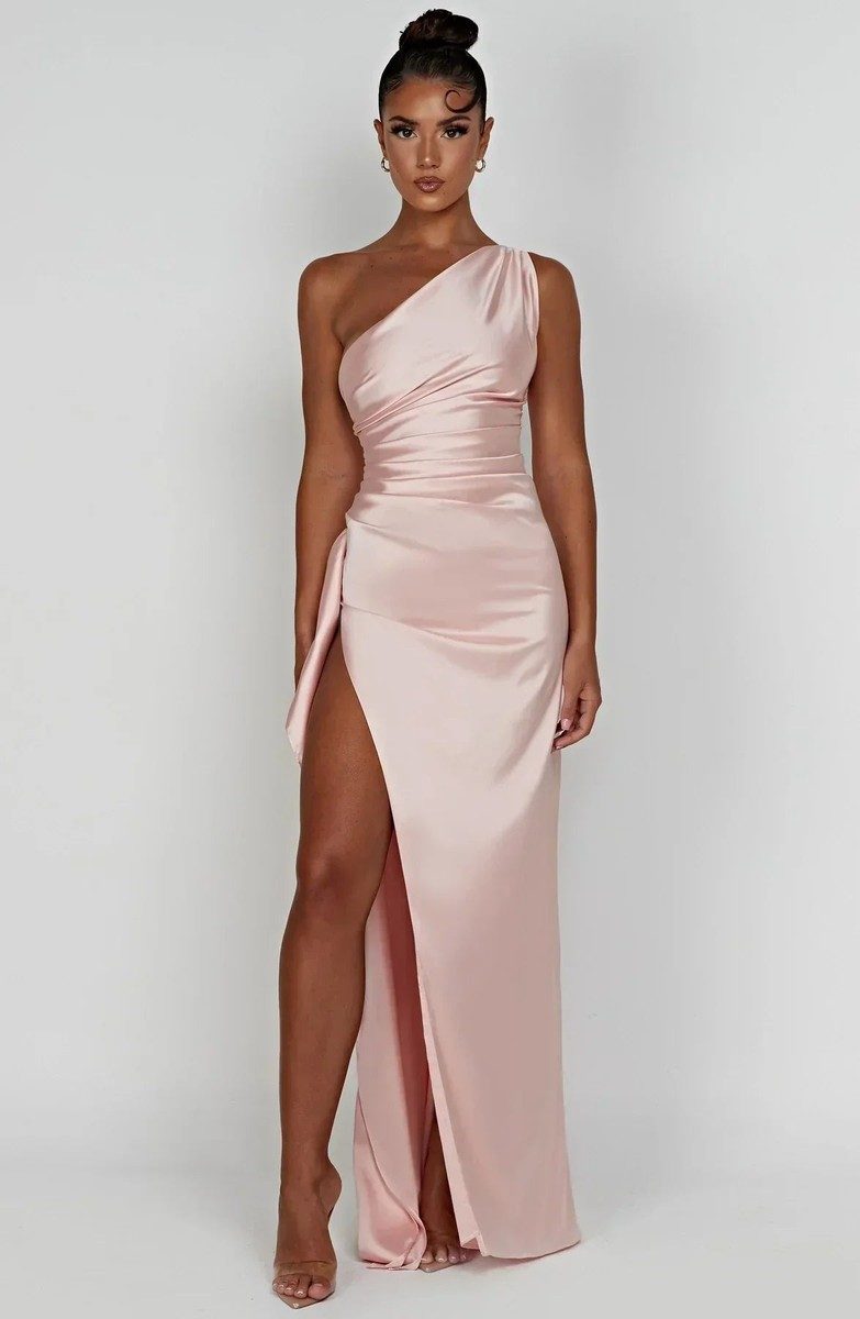 Elegant Women's Asymmetric Maxi Dress with High Split for Cocktail & Formal Events 5