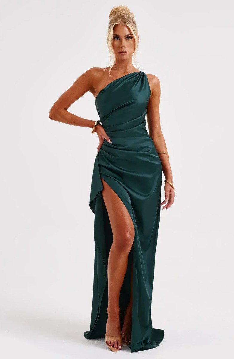 Elegant Women's Asymmetric Maxi Dress with High Split for Cocktail & Formal Events 9