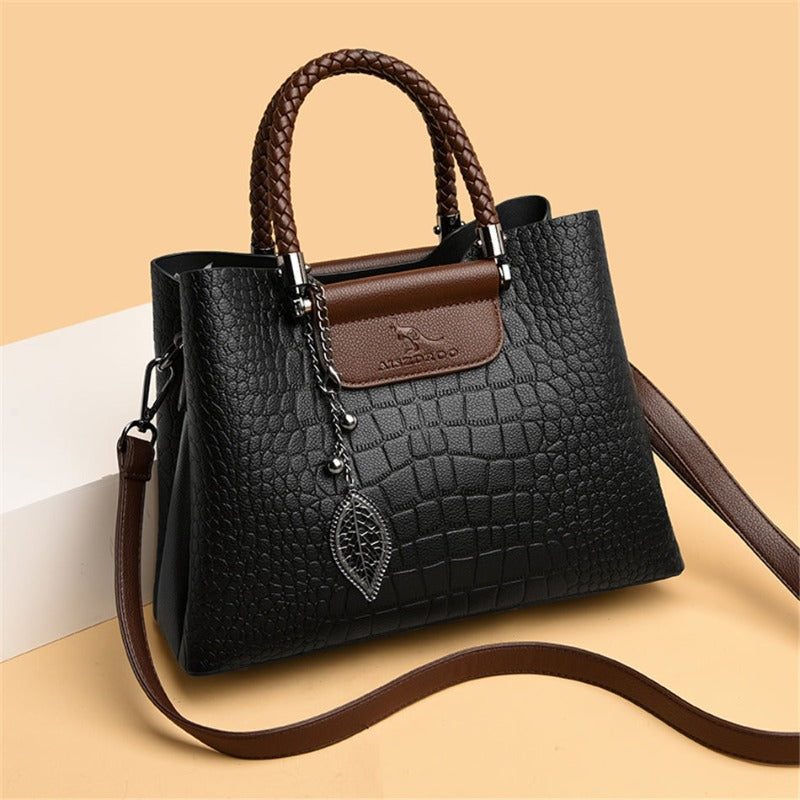 Elegant Women's Crocodile Handbag - Versatile Satchel with Adjustable Strap 1