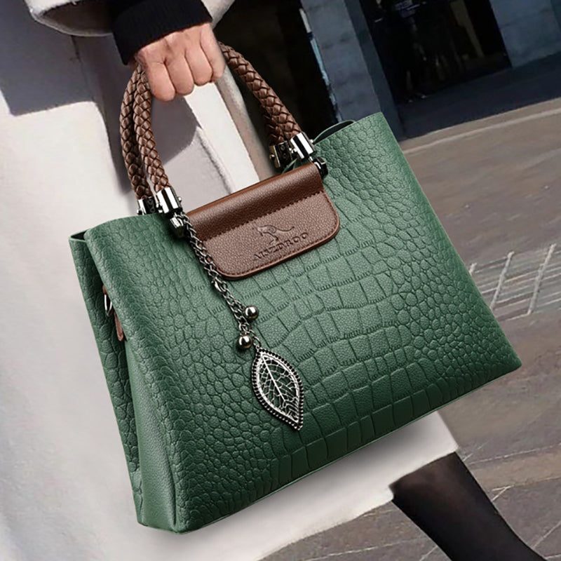 Elegant Women's Crocodile Handbag - Versatile Satchel with Adjustable Strap 2