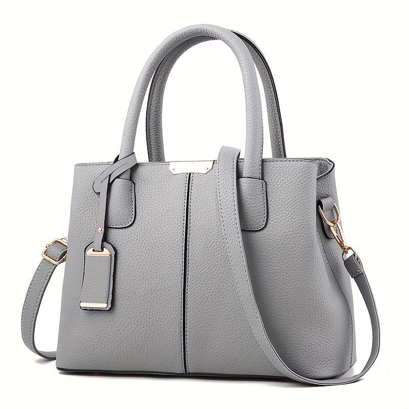 Elegant Women's Leather Tote Bag with Crossbody Strap - Spacious Handbag 3