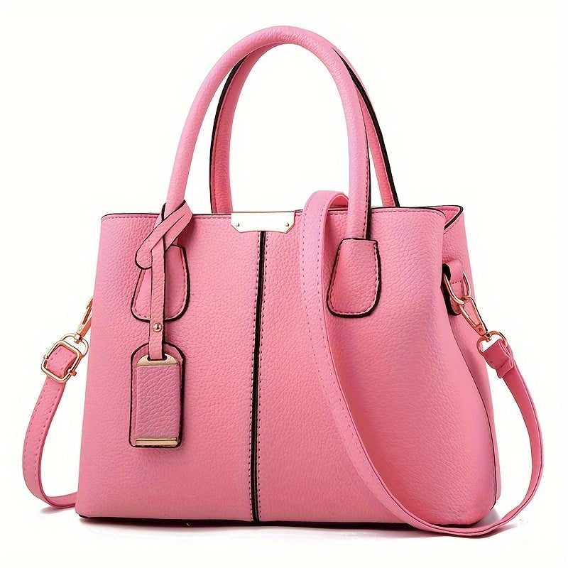 Elegant Women's Leather Tote Bag with Crossbody Strap - Spacious Handbag 5