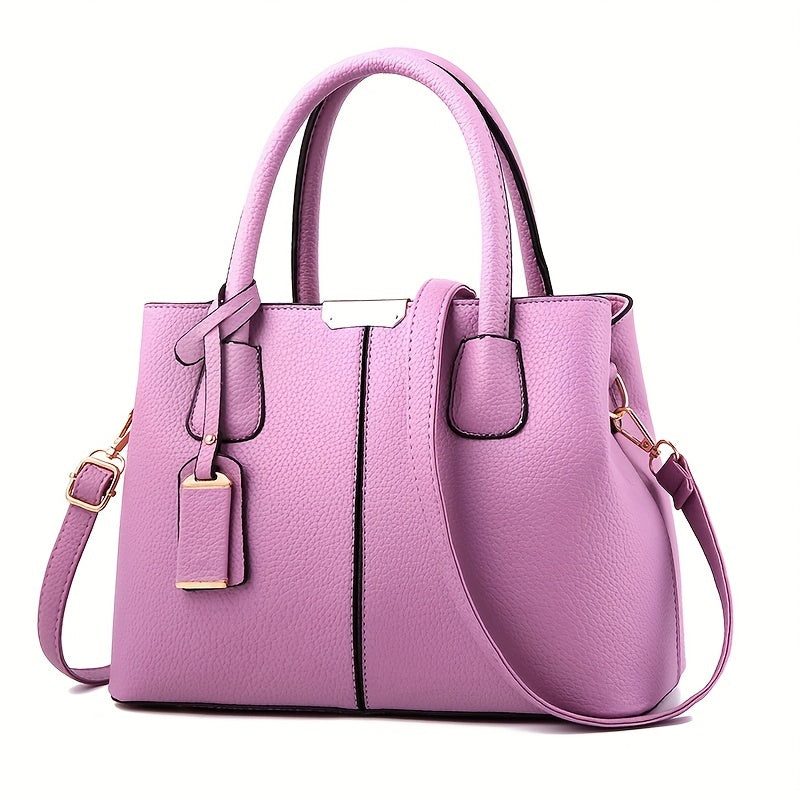 Elegant Women's Leather Tote Bag with Crossbody Strap - Spacious Handbag 7