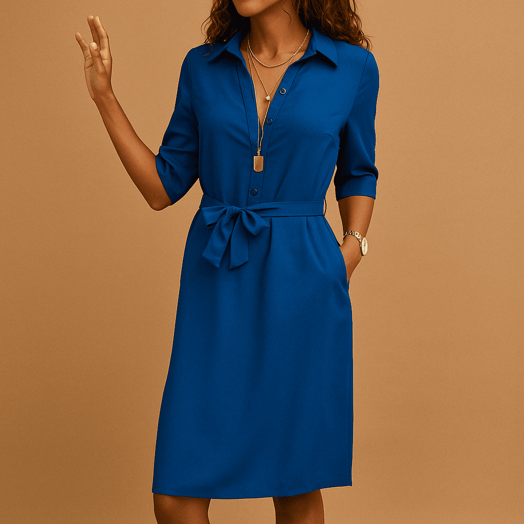Elegant Women's Midi Casual Dress - Flattering Day-to-Night Style 1