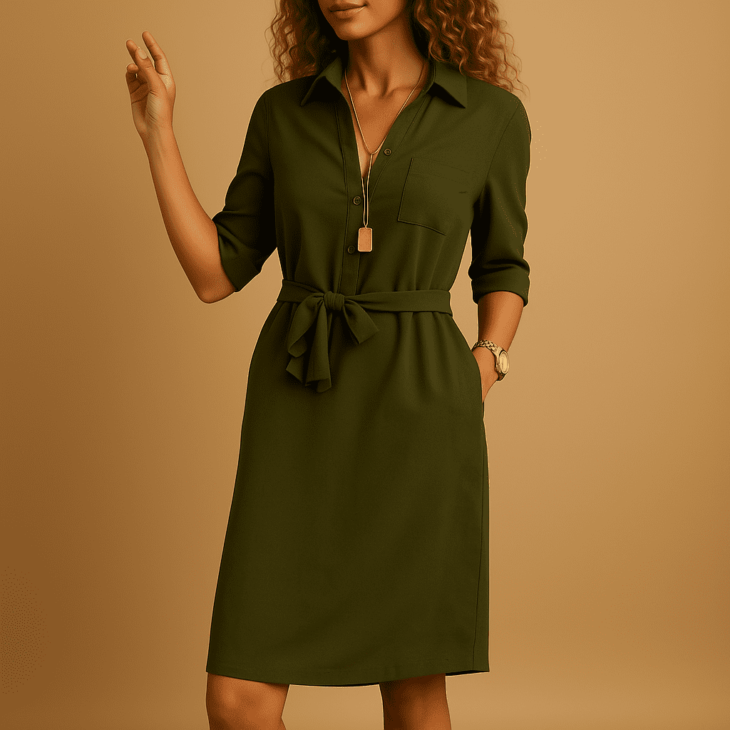 Elegant Women's Midi Casual Dress - Flattering Day-to-Night Style 2