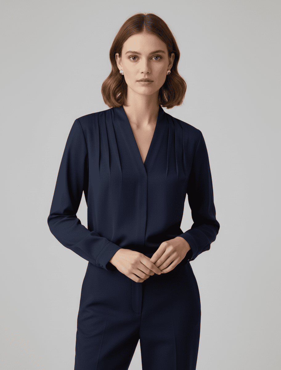 Elegant Women's Puff Sleeve Satin Blouse with Tailored Waist - Summer Top 1